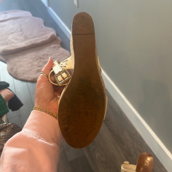 Tory Burch “T” Logo Cork Wedges Size 10 - Picture 5 of 6